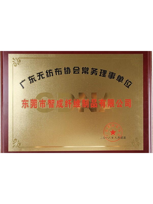 智成廣東省無紡布協會常務理事單位